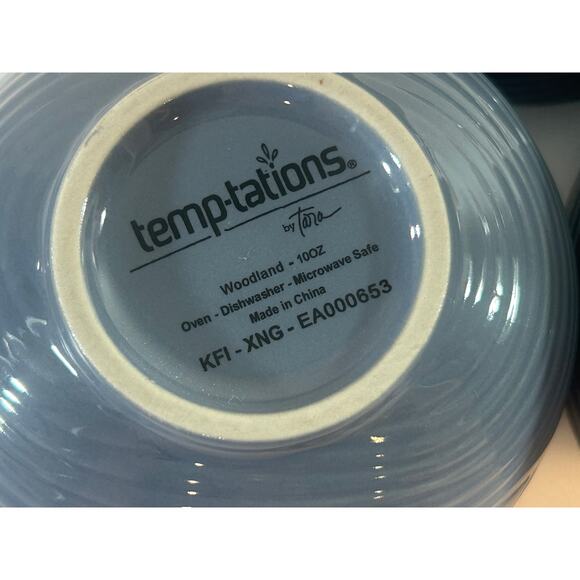 Set of 3 Temp-tations by tara Woodland Blue Serving bowls 16oz 10oz 6oz - Picture 3 of 5